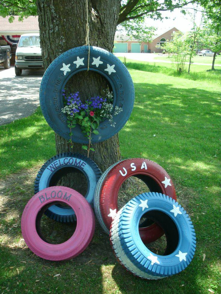 Recycled Tires Garden Planter Diy Crafts Handimania