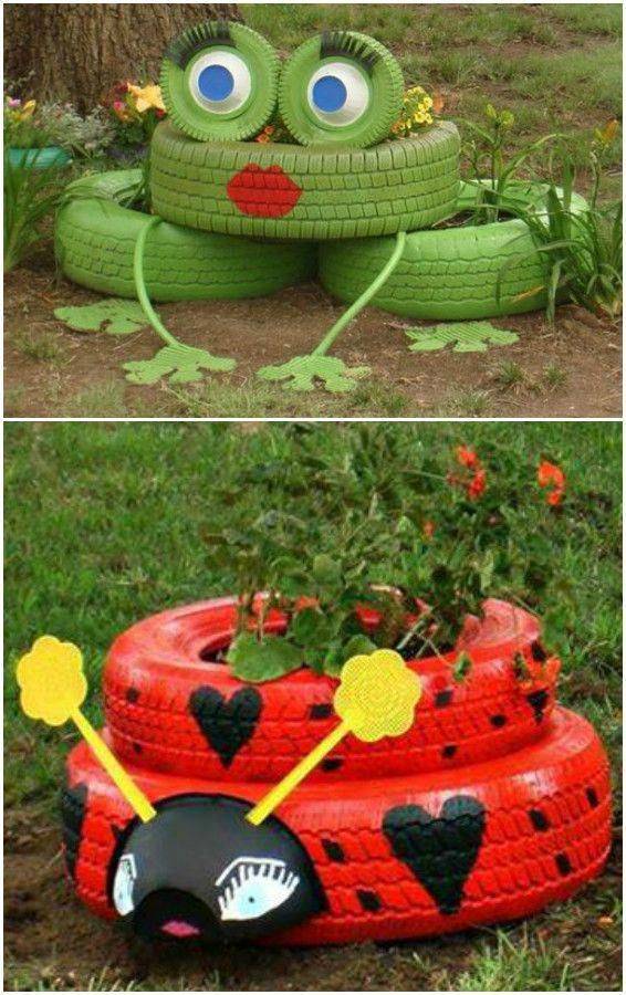 Painted Tire Planters