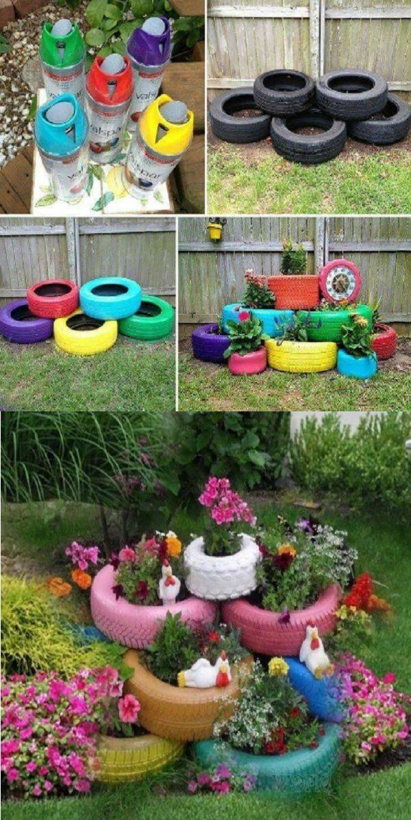 Home And Apartment Ideas Diy Tire Planters