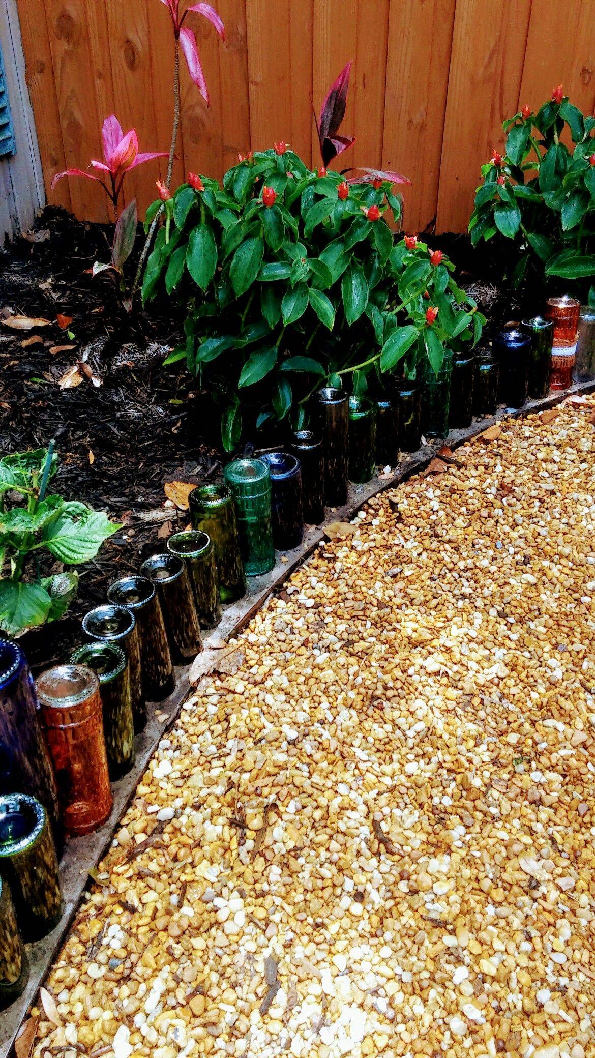 Recycled Beer Bottle Garden Edging