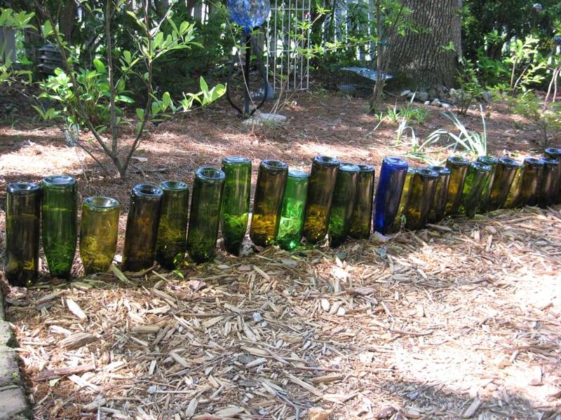 Garden Edging Upcycle Old Wine Bottles