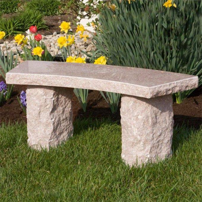 Cast Stone Backless Garden Bench Outdoor Benches