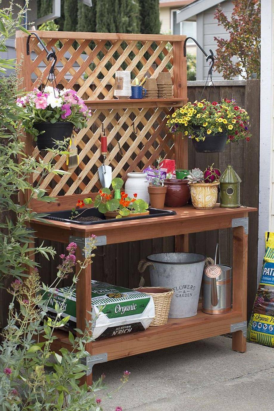 Outdoor Garden Potting Bench Design Ideas Decorelated