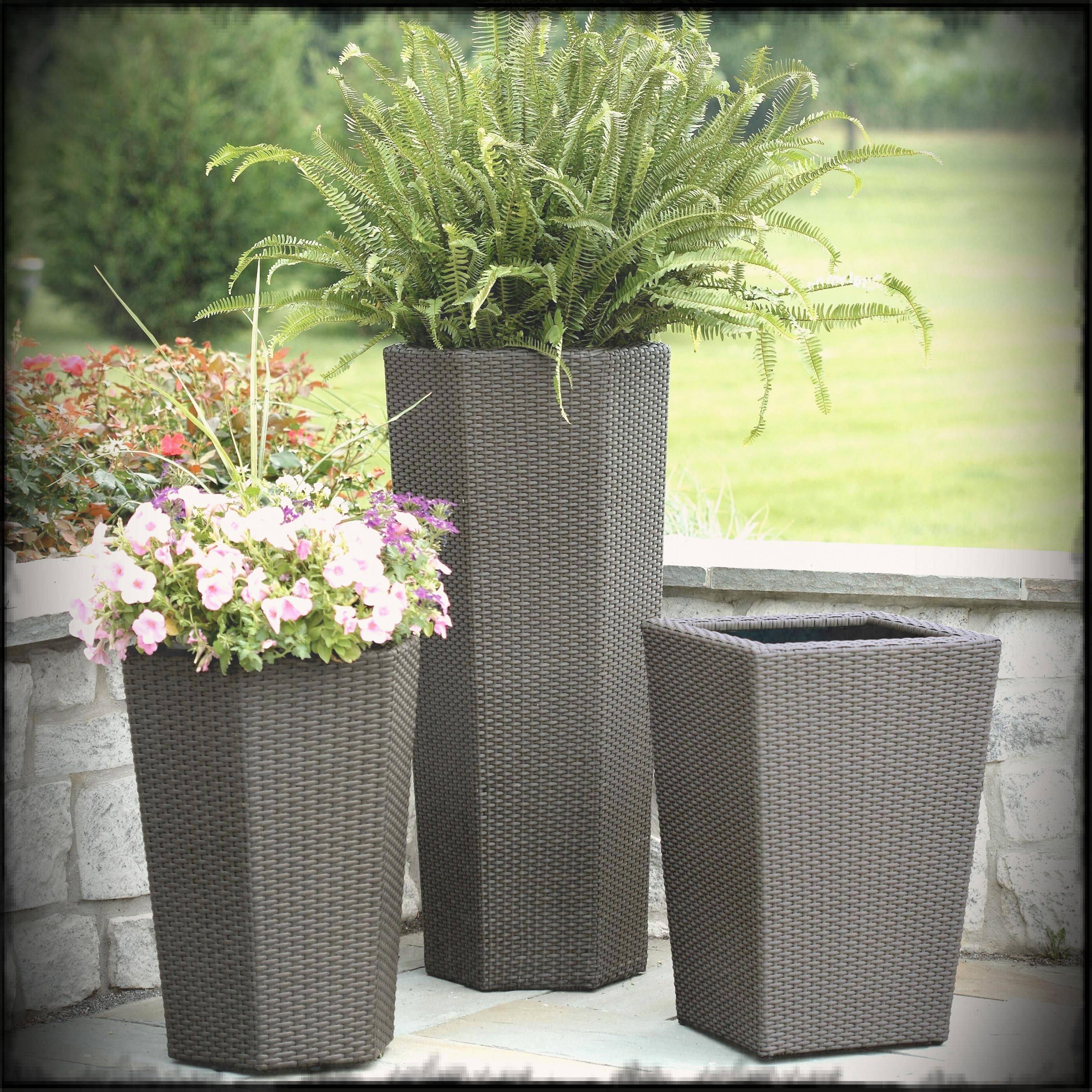 Rectangular Grey Stone Outdoor Planter Boxes
