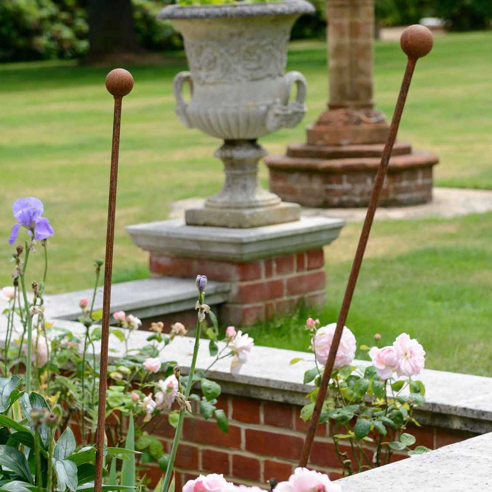 Three Daylily Metal Garden Stakes
