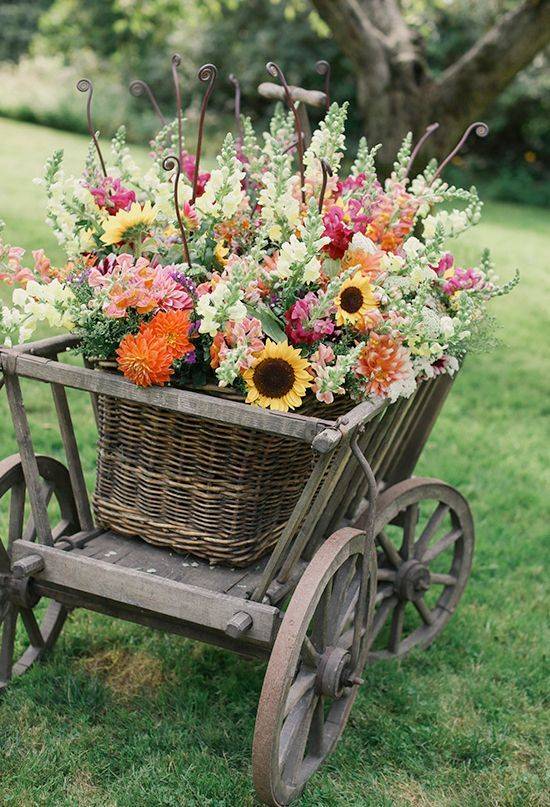 Antique Wagon Planter
