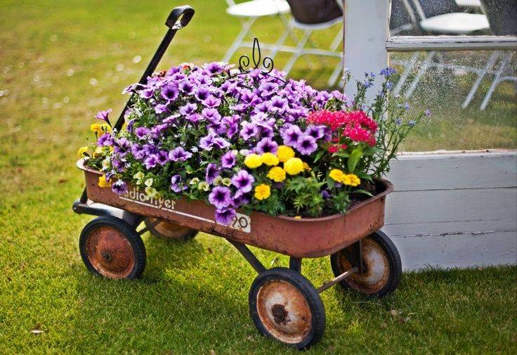 Antique Wagon Planter