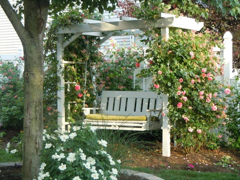 Outdoorswingwithflowerideas Homemydesign