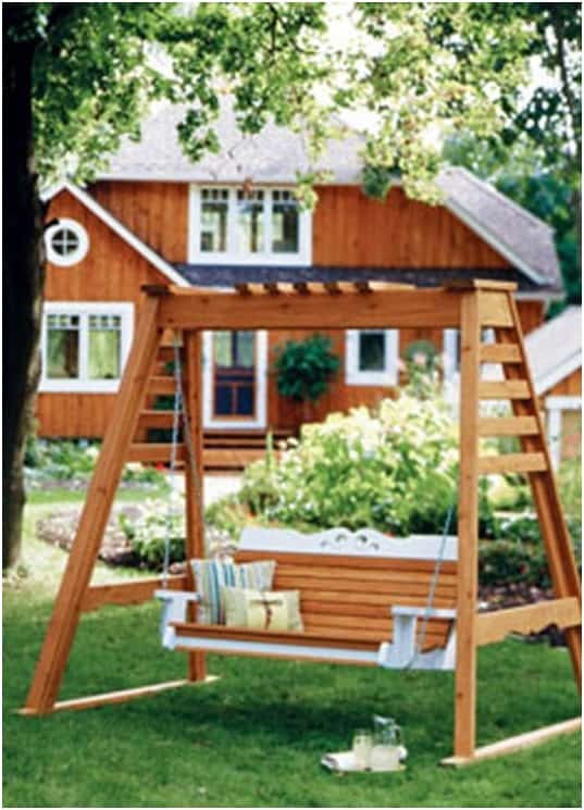 Woodwork Porch Swing Arbor
