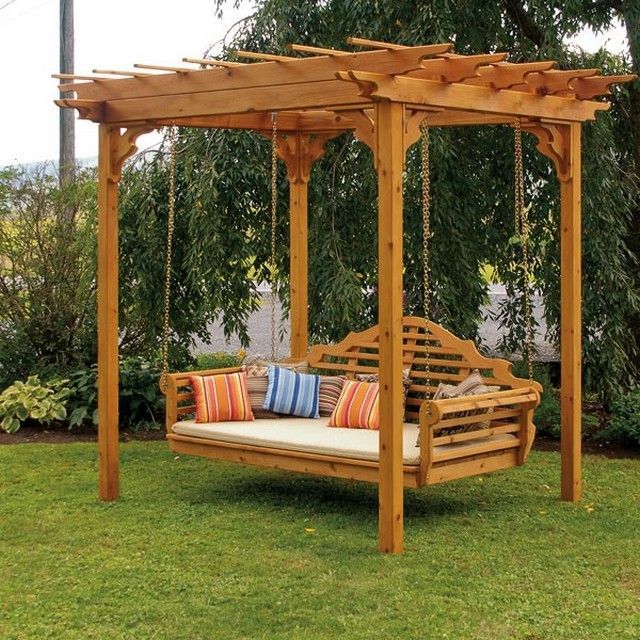 Wooden Garden Swing Adult Swing Seat Hammock Pressure Treated Solid