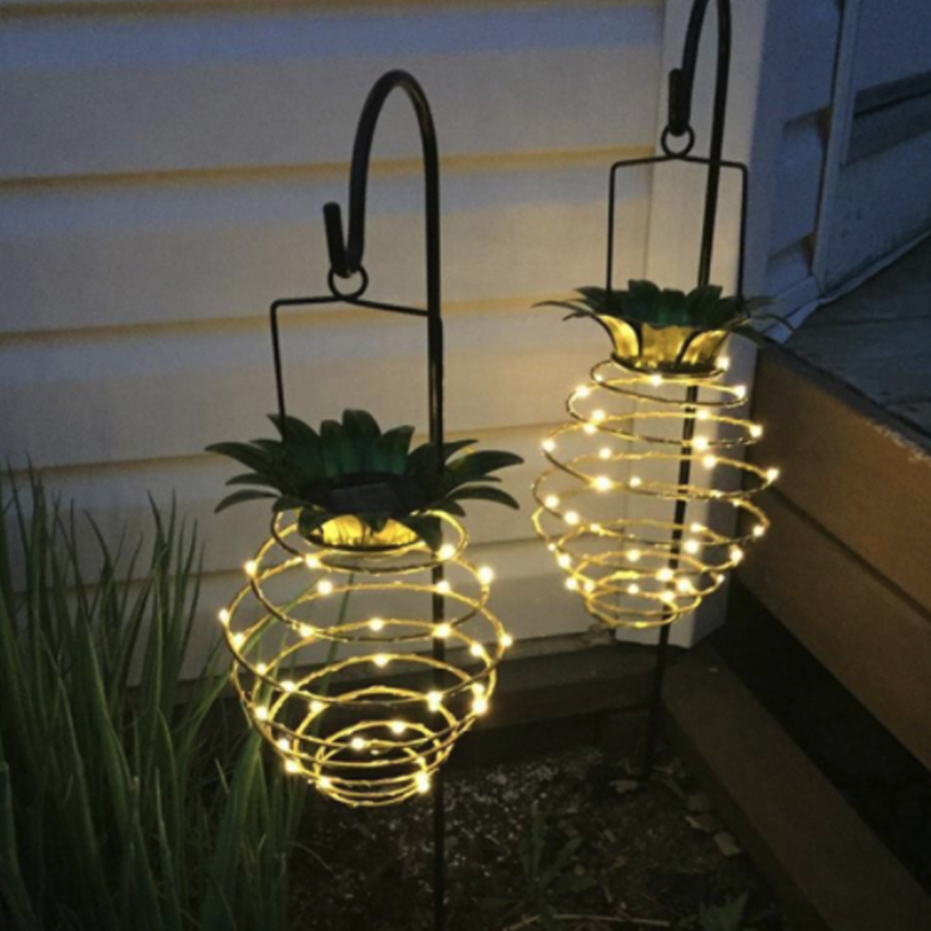 Solar Powered Crackle Glass Ball Color Changing Stake Lights Set