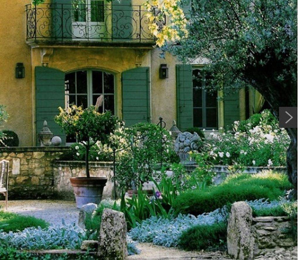 French Country Front Yard Landscaping Exterior French Country House