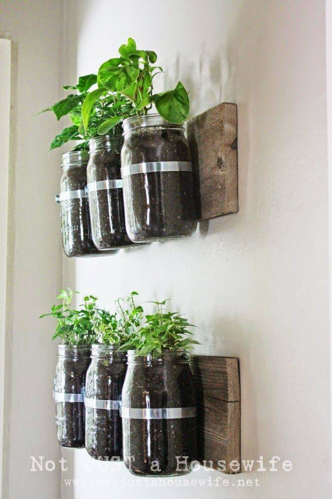 Garden Wall Mason Jar Herb Garden
