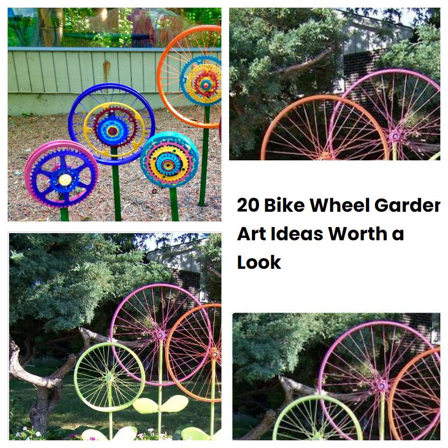 20 Bike Wheel Garden Art Ideas Worth a Look SharonSable